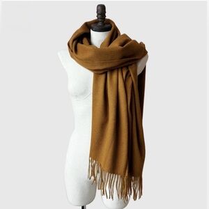 Accessorize London Ochre Fringe Super-Soft Blanket Scarf